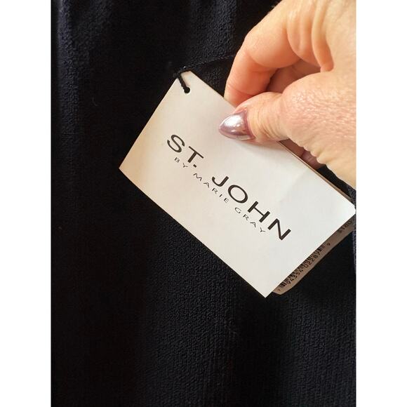 St. John Santana knit classic work business skirt suit gold buttons size 4/6 - Picture 9 of 11